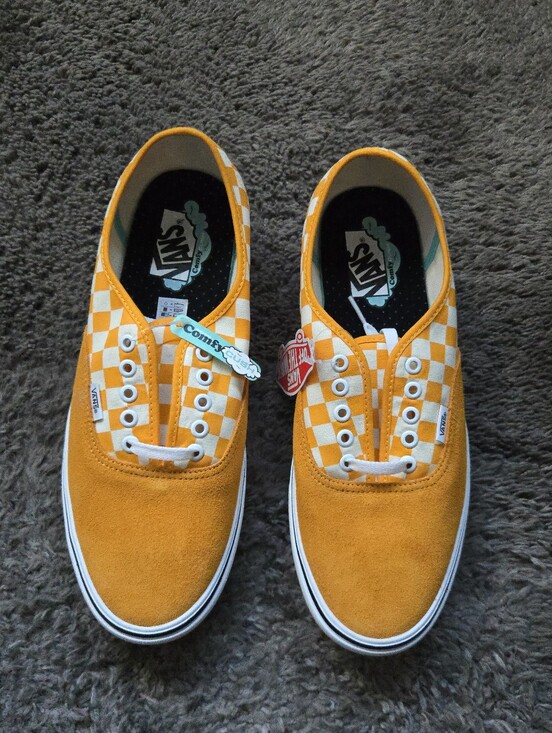 Vans Other - Vans Comfycush Authentic Men Size 11 Checkered Yellow And White 072026